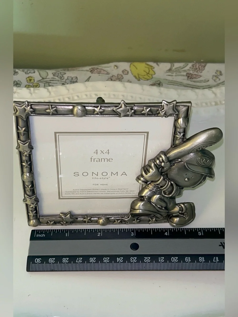 Pewter Baseball Photo Frame NWT